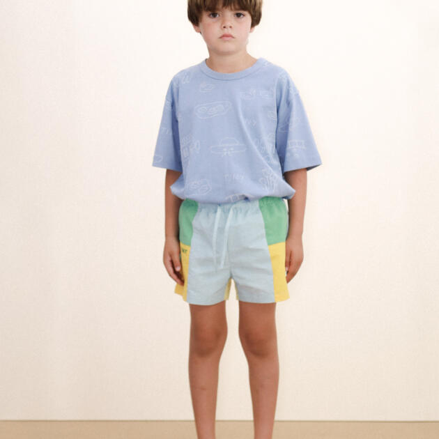 COLOR BLOCK WOVEN SHORT SS26