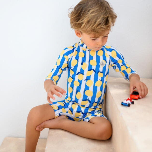 BABY SWIMSIUT LONG LIMONCELLO STRIPES