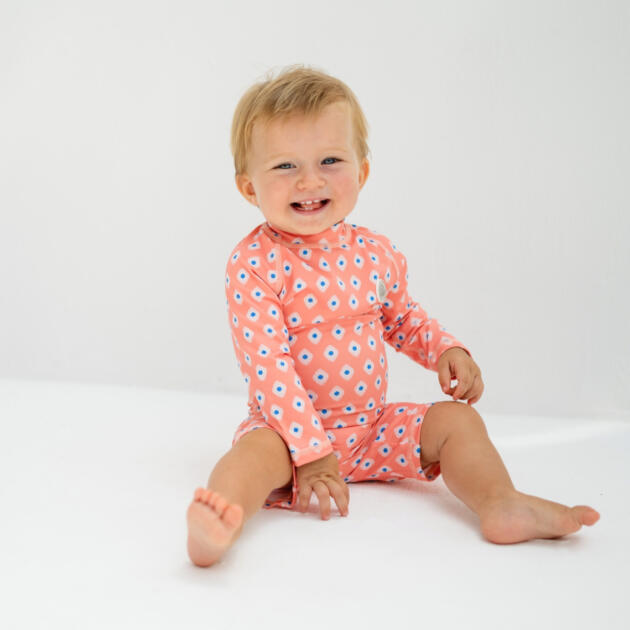 BABY SWIMSIUT LONG PEACH MOSAIC