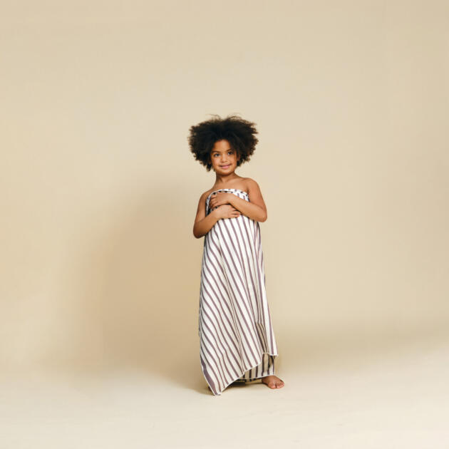 TOALLA PLAYA STRIPES CREAM AND BROWN