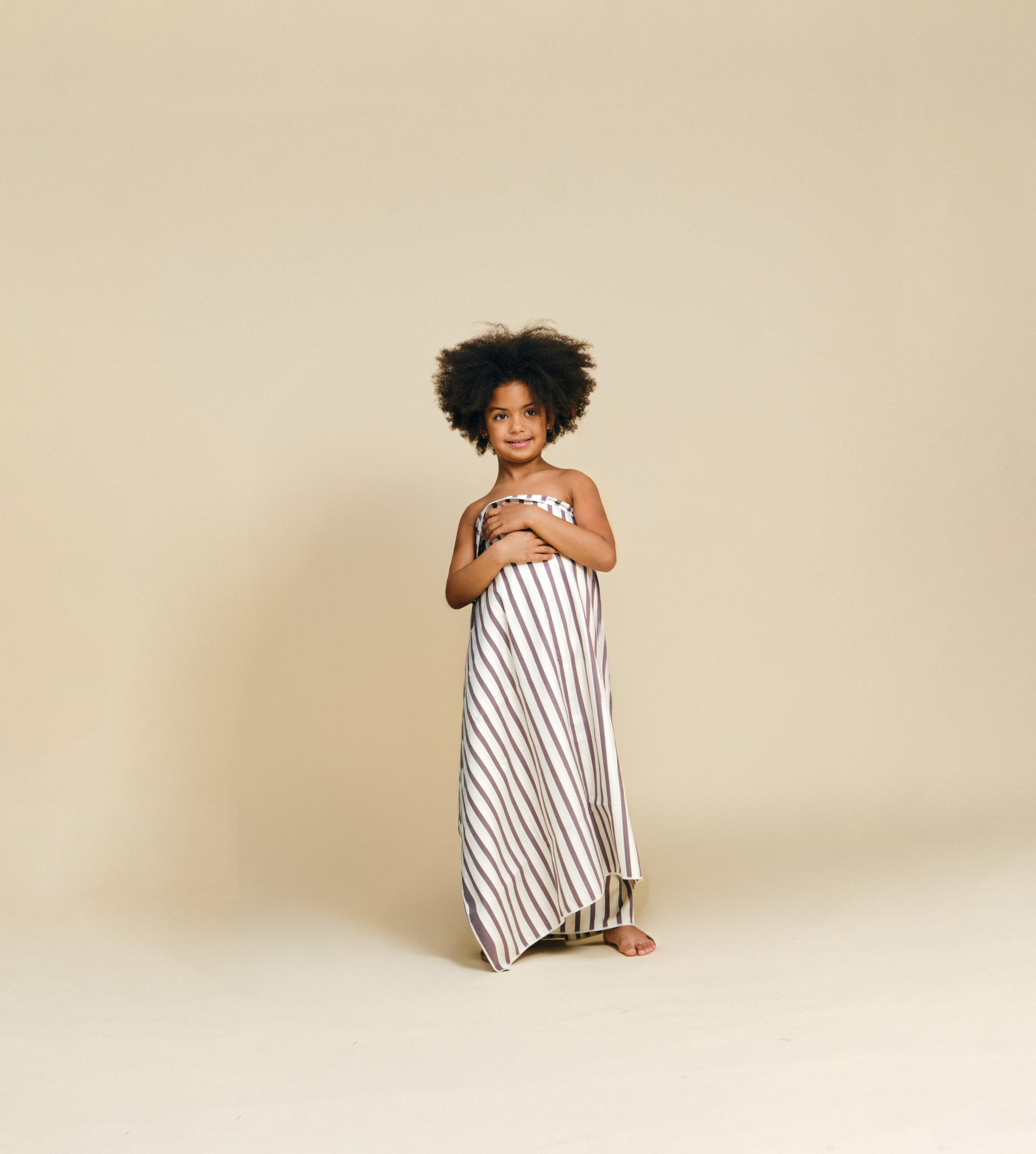 TOALLA PLAYA STRIPES CREAM AND BROWN