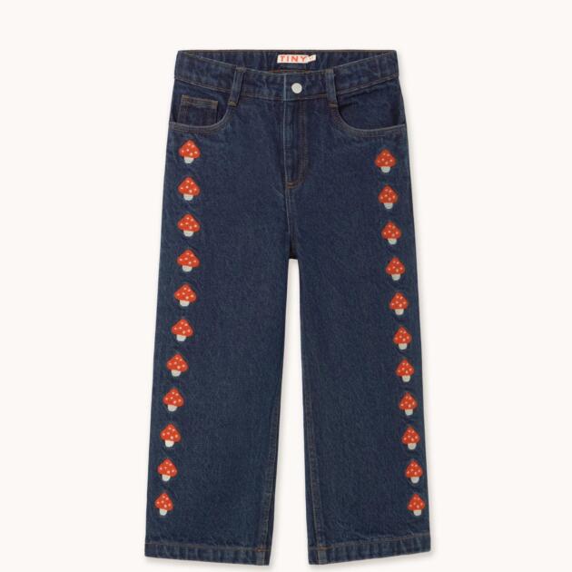 JEANS CON BORDADO MINI MUSHROOMS