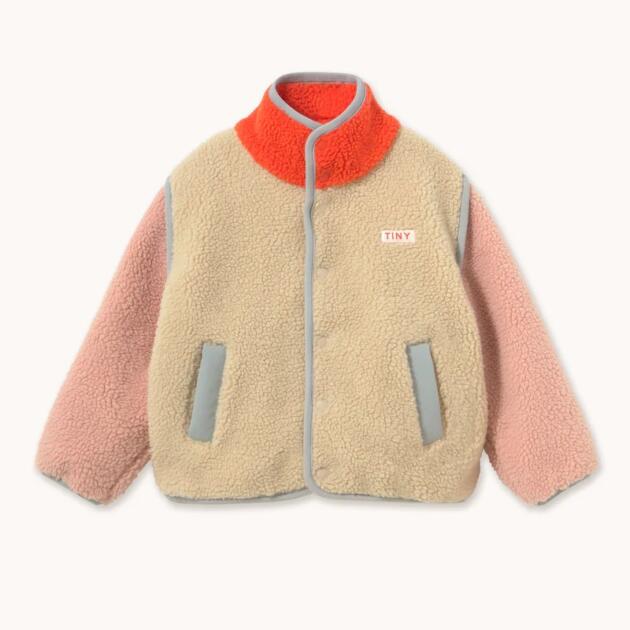 CHAQUETA SHERPA COLOR BLOCK VAINILLA