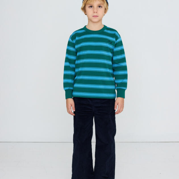 CAMISETA RAYAS RETRO VERDE AZUL AW26