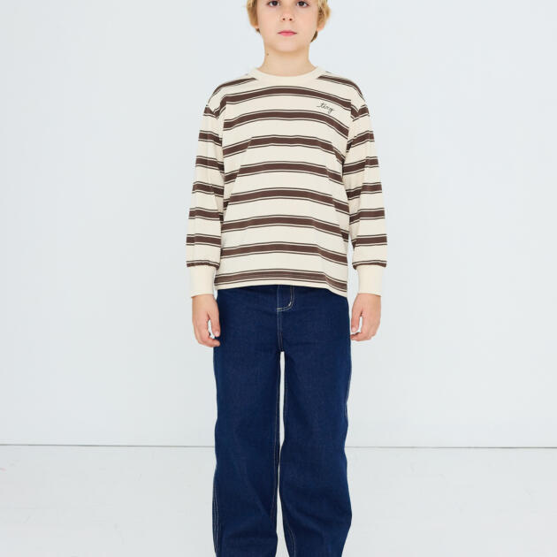 CAMISETA RAYAS CACAO BEIGE AW26