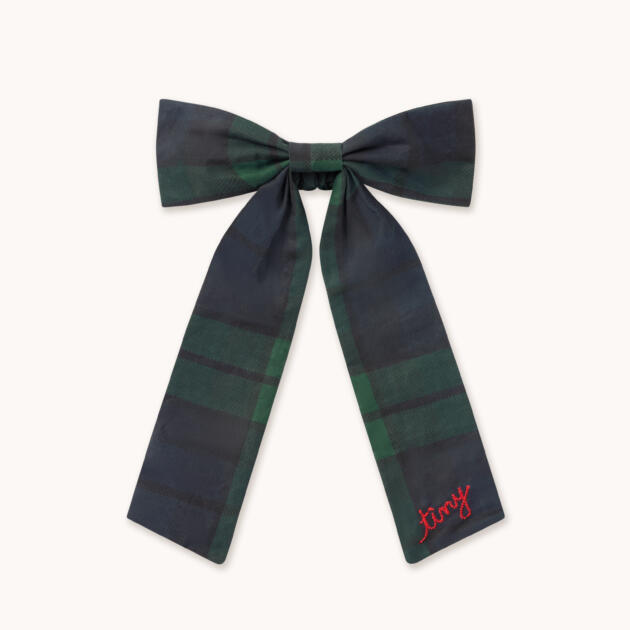SCRUNCHIE CON LAZO TINY VERDE AZUL