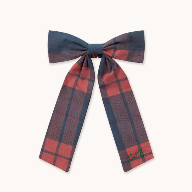 SCRUNCHIE CON LAZO TINY AZUL ROJO