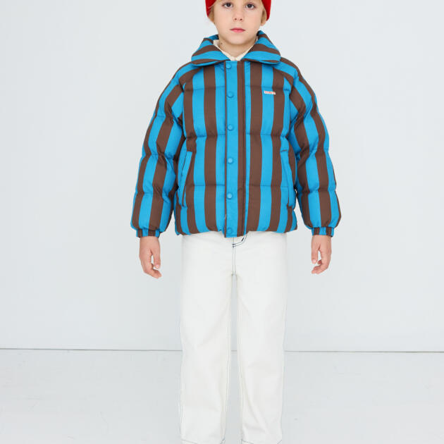 PLUMÍFERO RAYAS AZUL MARRON TINY